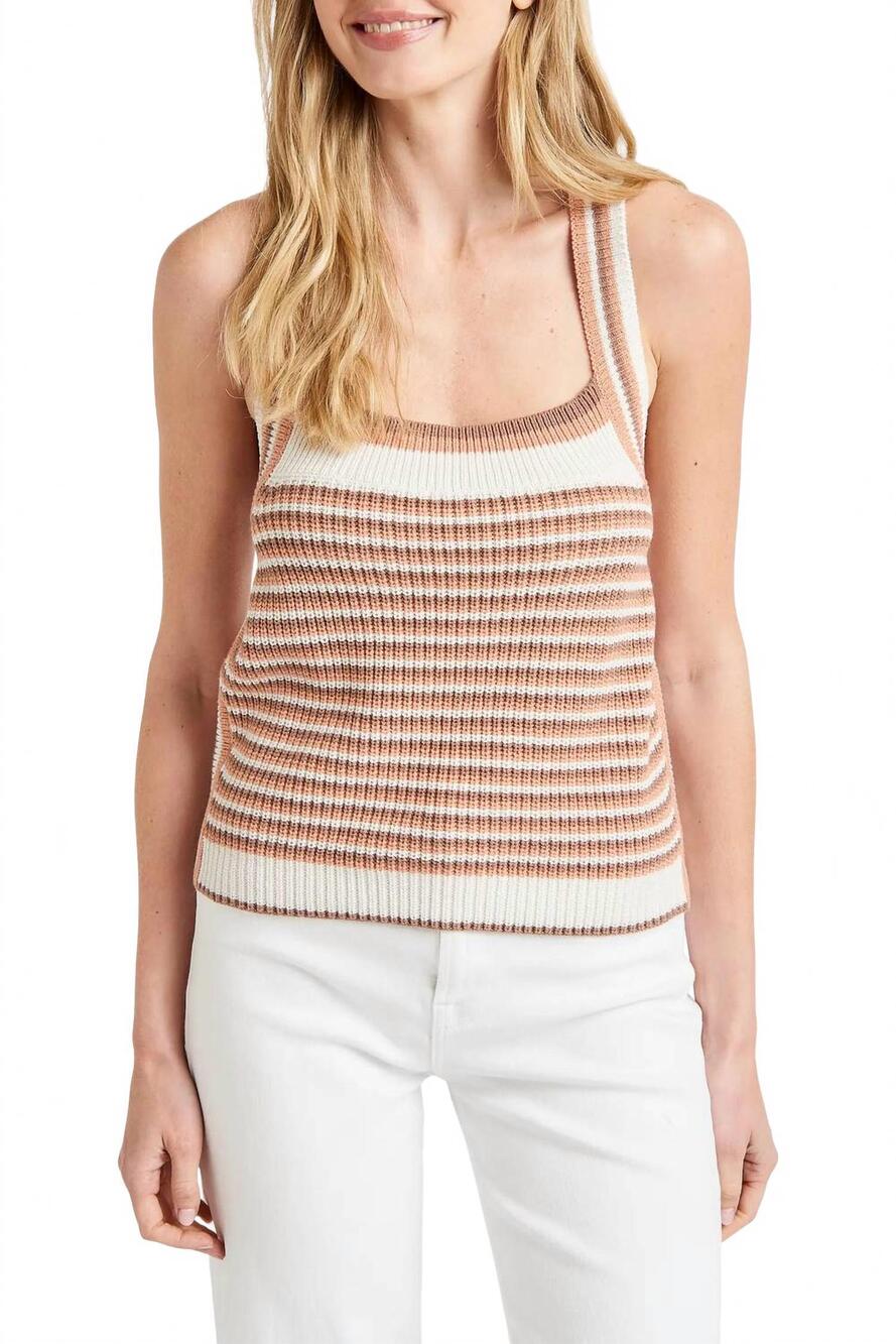 NEW SPLENDID desert knit tank in sunset stripe
